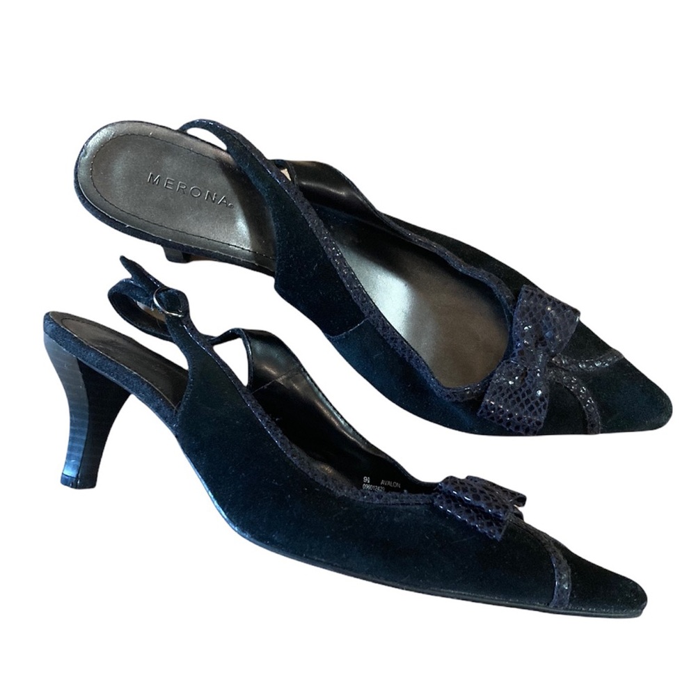 Merona Avalon Bow-tie Leather Heels size 9.5